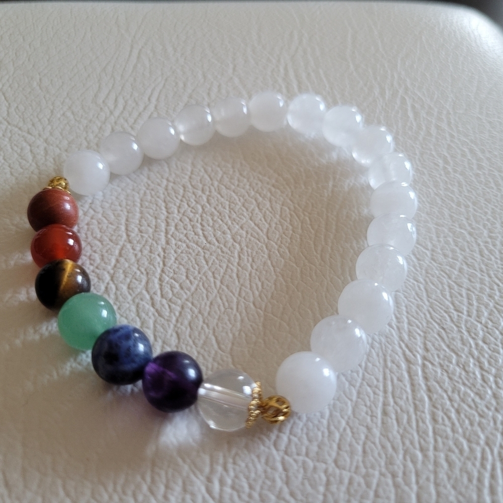 3/$27 Seven chakra crystal bracelet